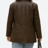 Paris Street Style 2025 Emma Watson Leather Blazer Back Image