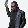 Playboi Carti Leather Trench Coat Front Image