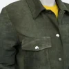 Poker Face 2023 Charlie Cale Suede Leather Jacket Pocket Image
