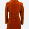 Poker Face Charlie Cale Suede Leather Coat Back Image