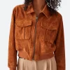 Poker Face Charlie Cale Suede Leather Jacket Front Image