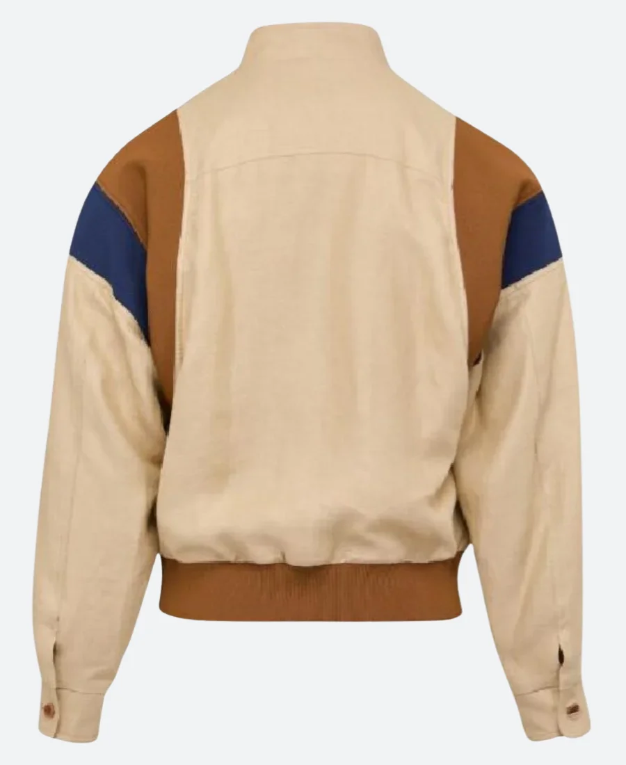 Press Junket Aaron Taylor Bomber Jacket Back Image