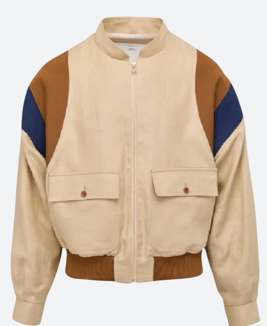 Press Junket Aaron Taylor Bomber Jacket Front Image