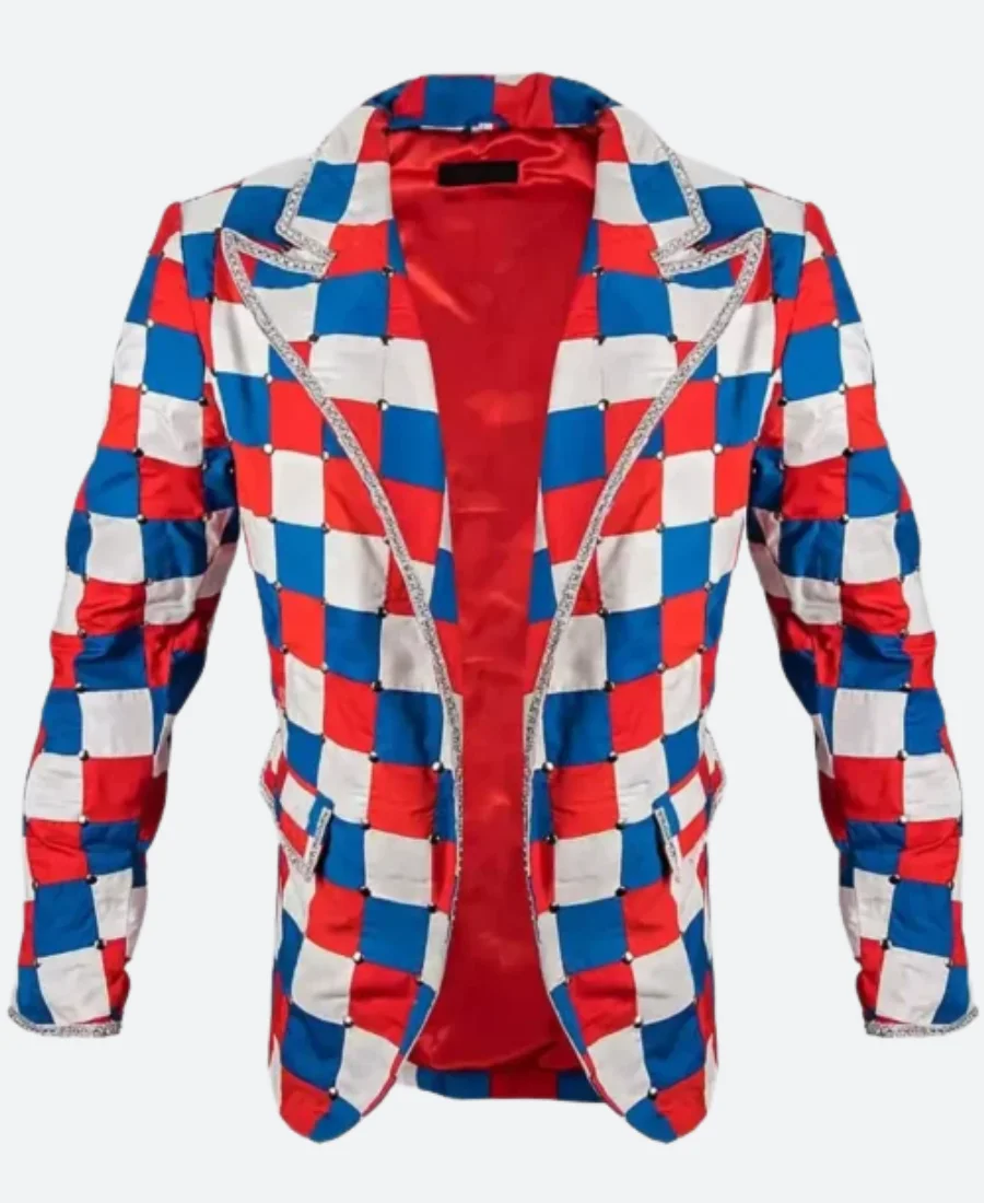 Rocketman Elton John Checked Blazer Collar Image