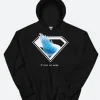 SUPERMAN 2025 Fortress of Solitude Black Hoodie Front Image