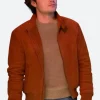Stranger Things S05 Steve Harrington Suede Leather Jacket Front Image