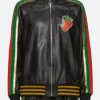 Strawberry Leather Track Jacket