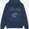 Stussy Beach Roots Hoodie Blue Back Image