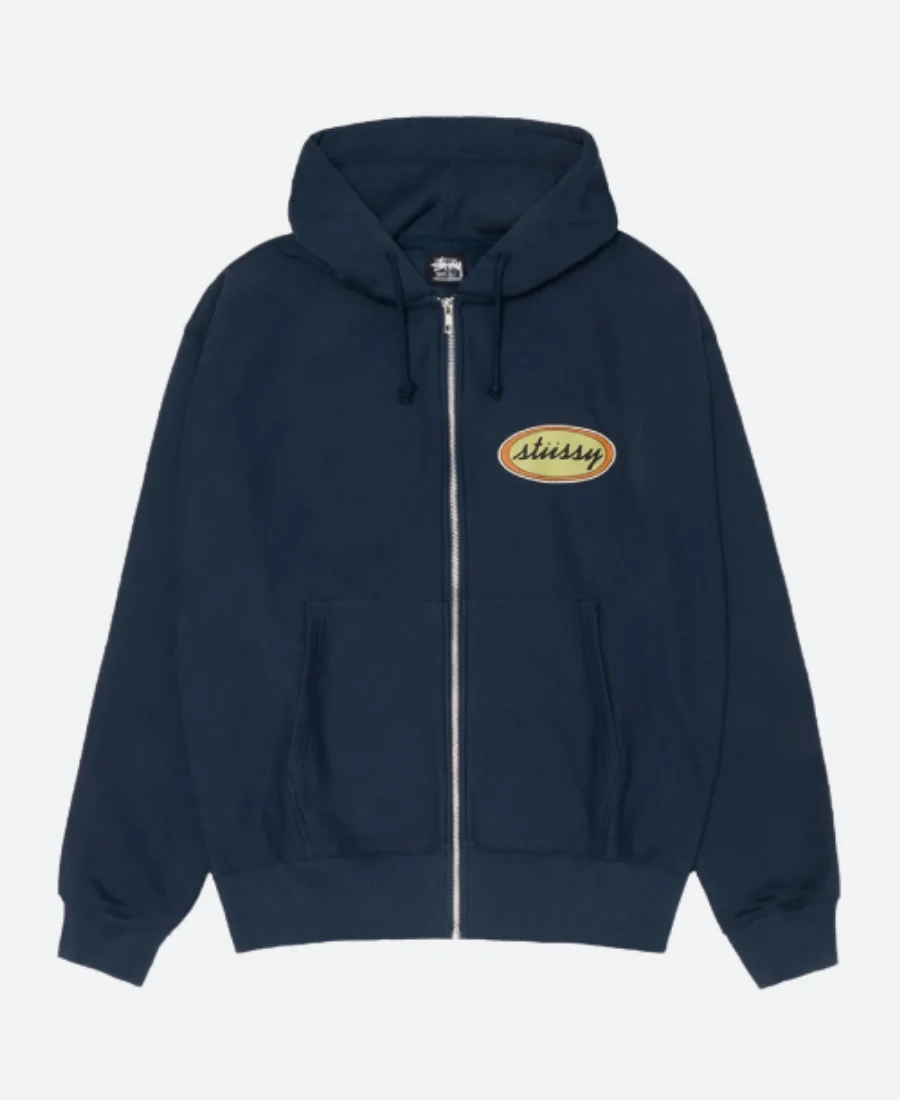 Stussy X Our Legacy Work Shop Oval Hoodie Front Blue Image
