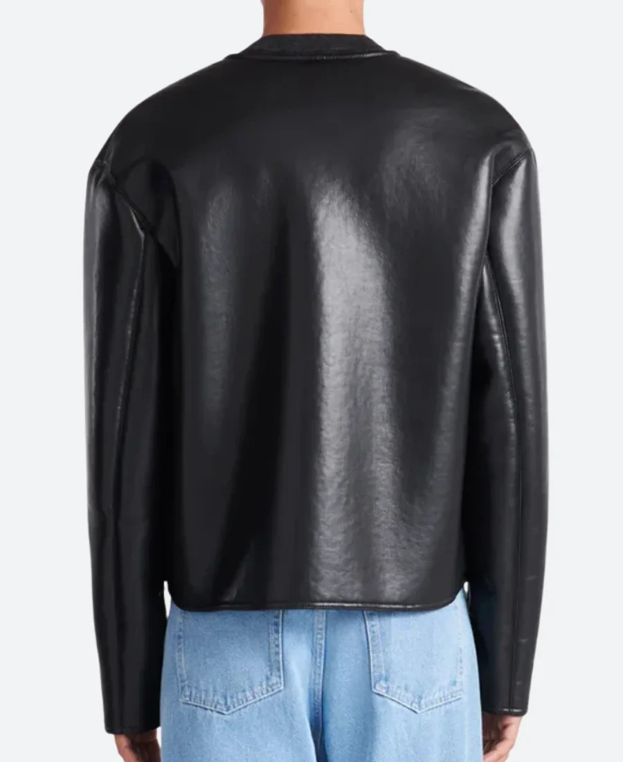 Super Bowl Justin Bieber Leather Jacket Back Image
