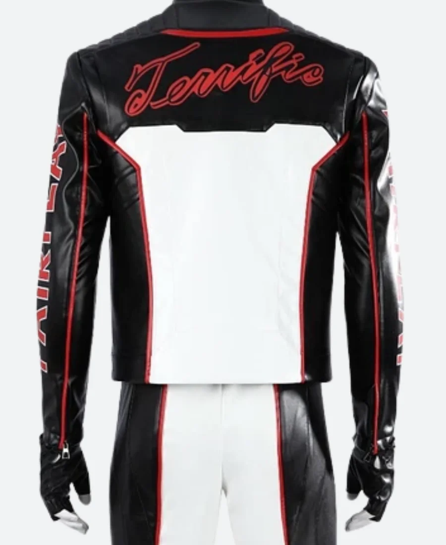 Superman 2025 Mister Terrific Leather Jacket Back Image