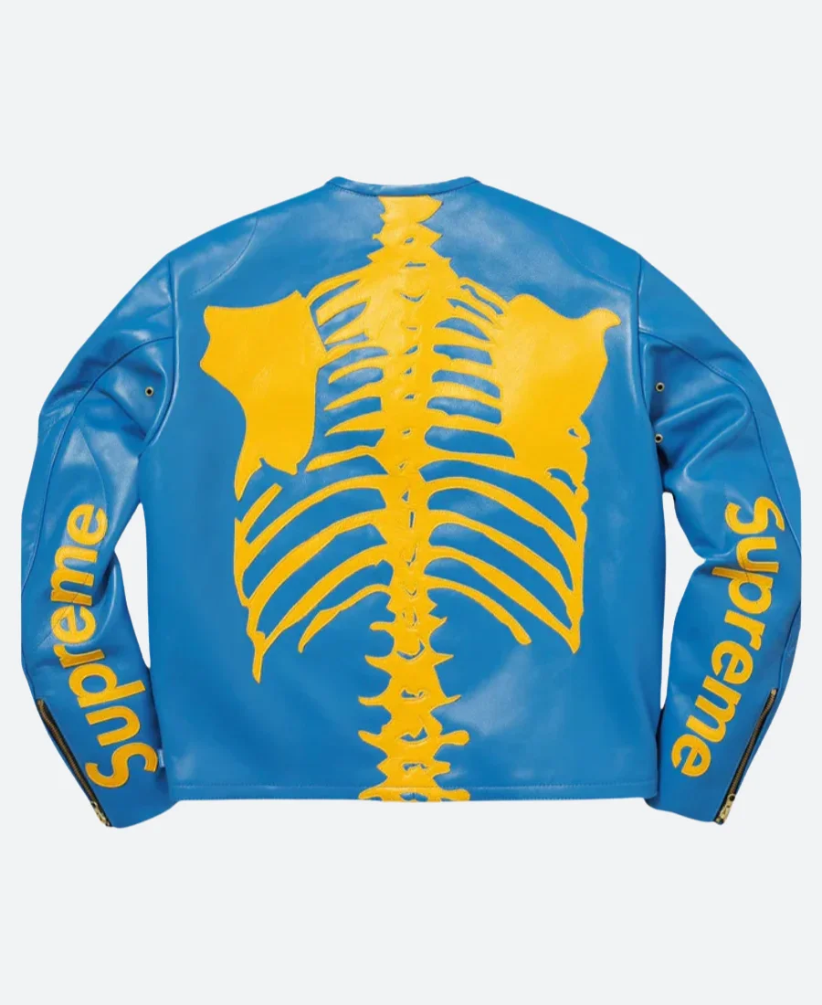 Supreme Vanson Skeleton Leather Jacket Back Image