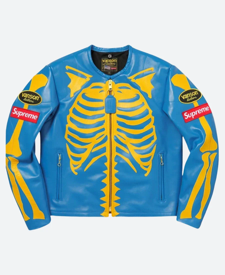Supreme Vanson Skeleton Leather Jacket Front Image