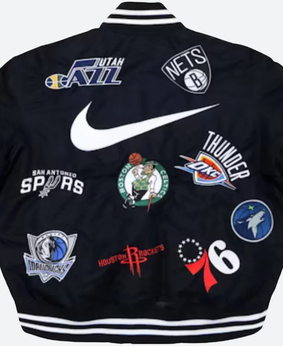 Teams Warm Up Letterman Varsity Jacket BAck Image