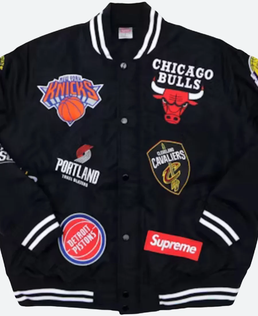 Teams Warm Up Letterman Varsity Jacket Front Image