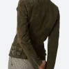 The Recruit Kelly Kwitny Suede Leather Jacket Back Image