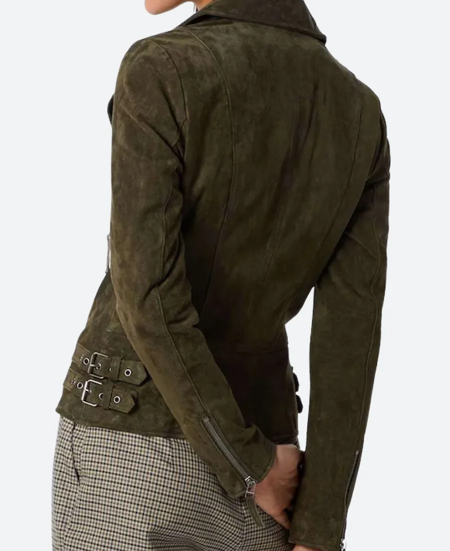 The Recruit Kelly Kwitny Suede Leather Jacket Back Image