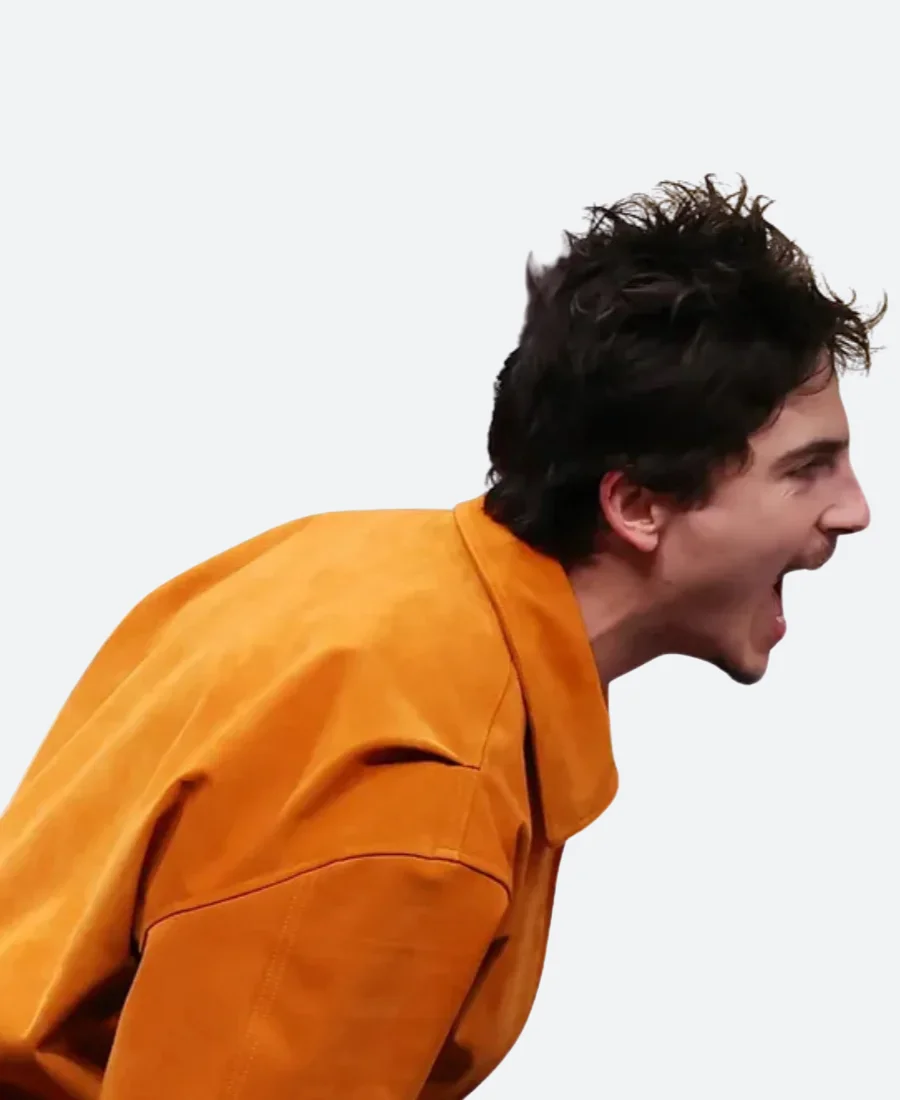 Timothee Chalamet NY Knicks Game Jacket Back Image
