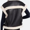 Top Chef S22 Gail Simmons Sherpa Leather Vest Back Image