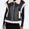 Top Chef S22 Gail Simmons Sherpa Leather Vest Front Image