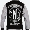 Wednesday Nevermore Academy Varsity Jacket Back Image