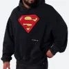 Youngla Superman Pullover Hoodie Front Black Image