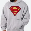 Youngla Superman Pullover Hoodie Grey Front Image