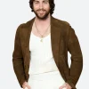 28 Years Later 2025 Aaron Taylor-Johnson Suede Leather Blazer Front Image