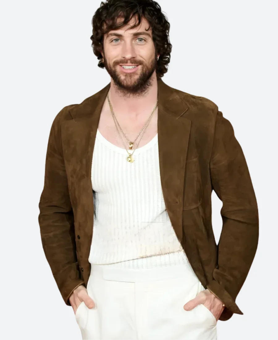 28 Years Later 2025 Aaron Taylor-Johnson Suede Leather Blazer Front Image
