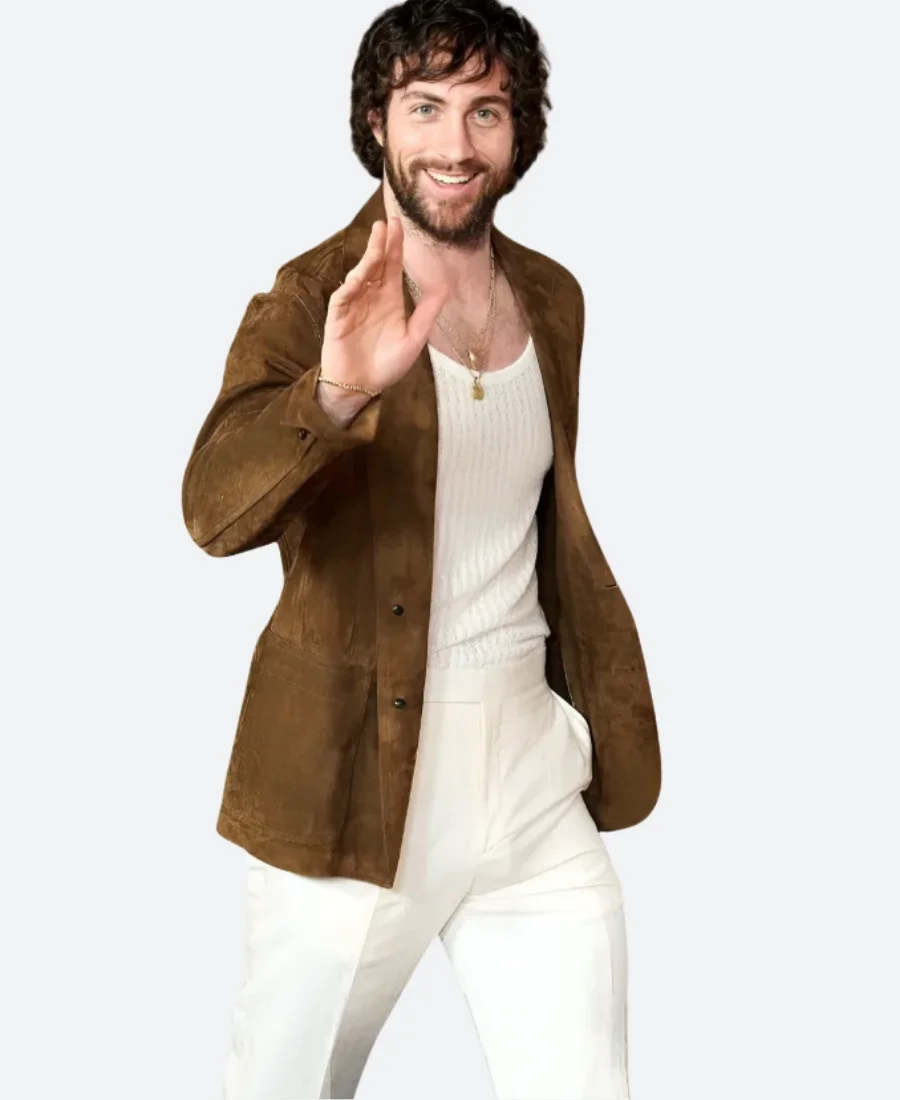 28 Years Later 2025 Aaron Taylor-Johnson Suede Leather Blazer Full Image