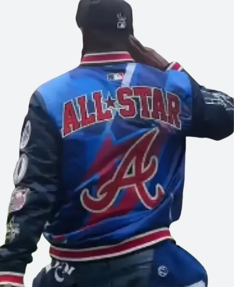 All-Star Atlanta Braves Usher Raymond Varsity Jacket Back Image