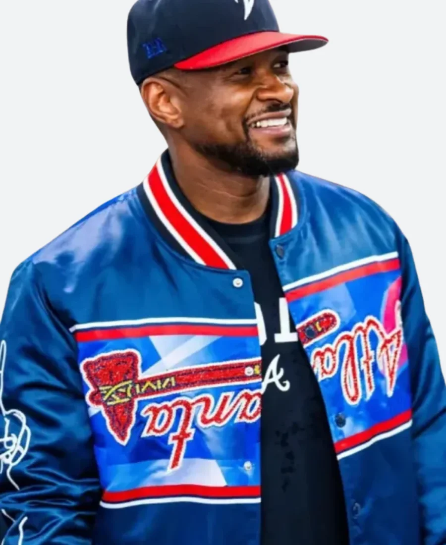 All-Star Atlanta Braves Usher Raymond Varsity Jacket Front Image