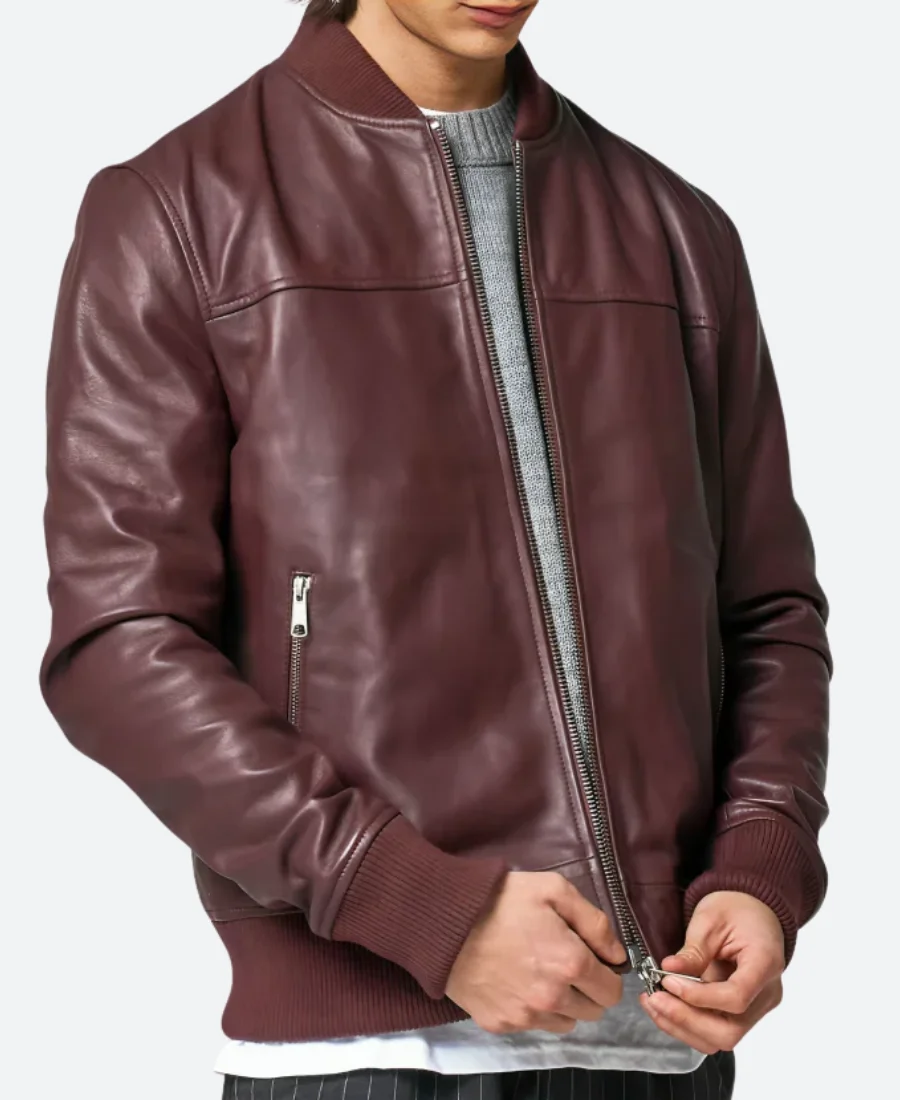 Barneys Leather Bomber Jacket