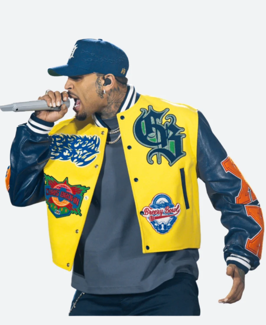 Breezy Bowl Chris Brown Varsity Jacket Style 01 Front Image