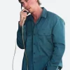 Caught Stealing Austin Butler Blue Shirt