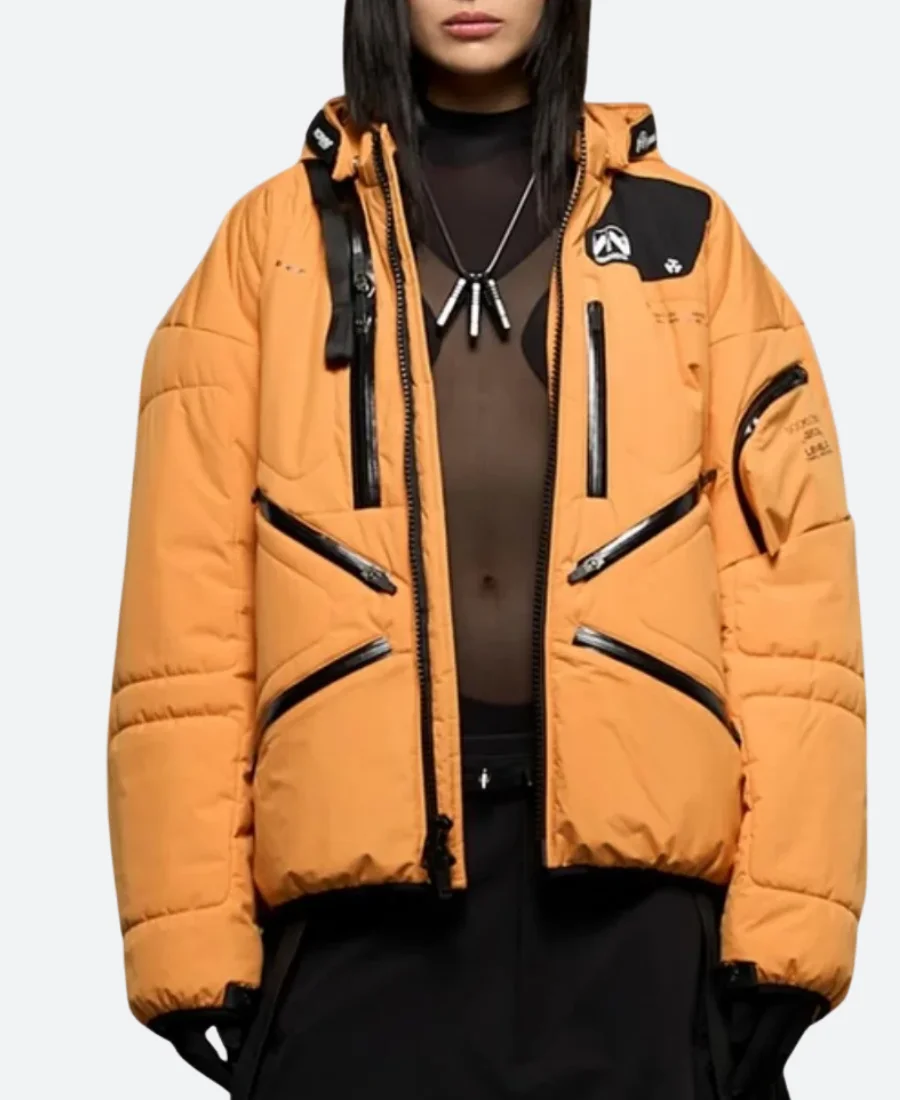 Death Stranding 2 Elle Fanning Orange Jacket Front Image