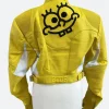 Dua Lipa Spongebob Yellow Leather Jacket Back Image