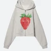 Elwood Strawberry Print Hoodie Front Image