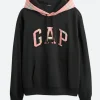 Gap Plaid Hoodie Black Front Image