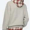 Gap Plaid Hoodie Grey Back Image