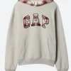Gap Plaid Hoodie Grey Front Image