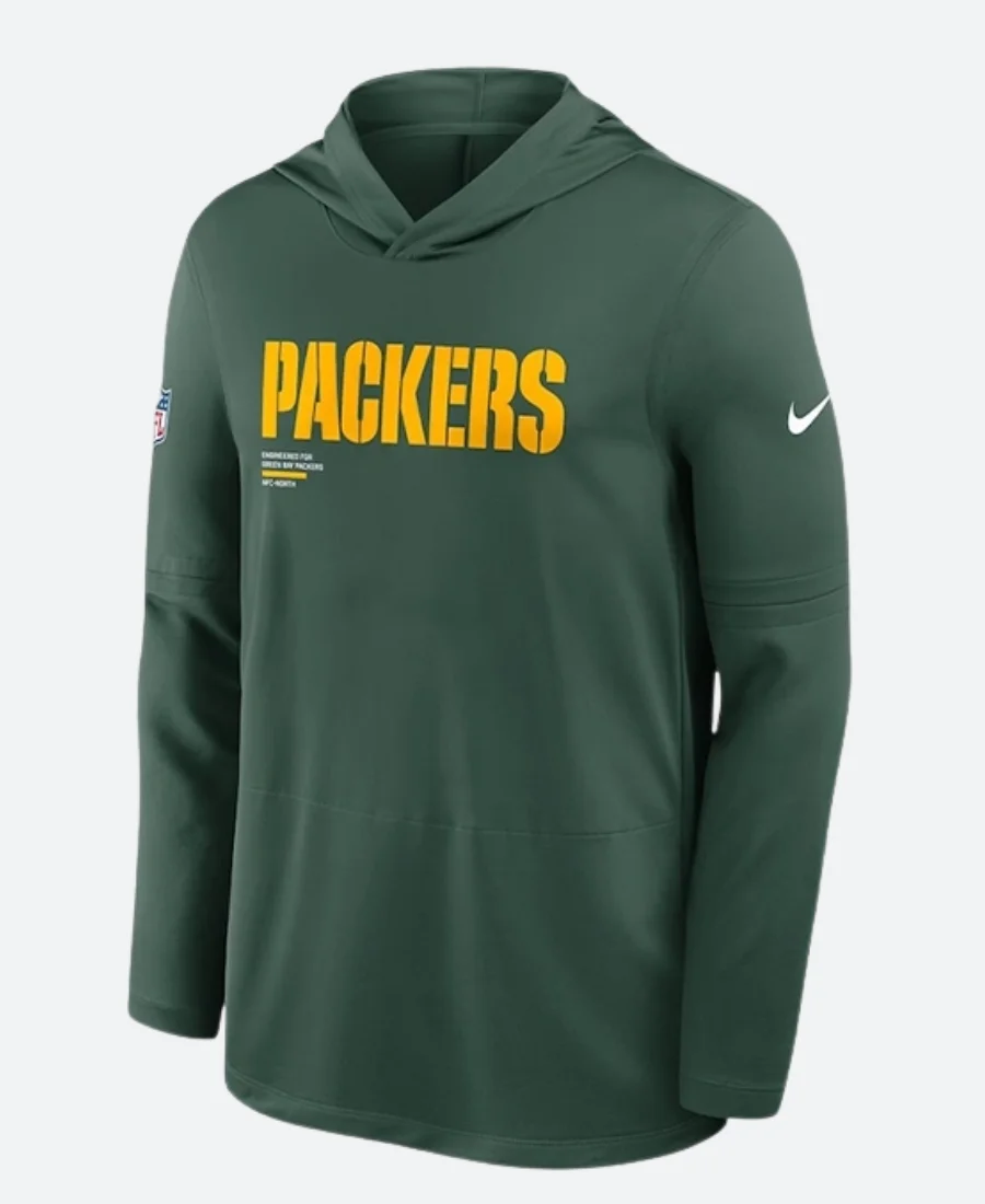 Green Bay Packers Sideline Hoodie Green Back Image