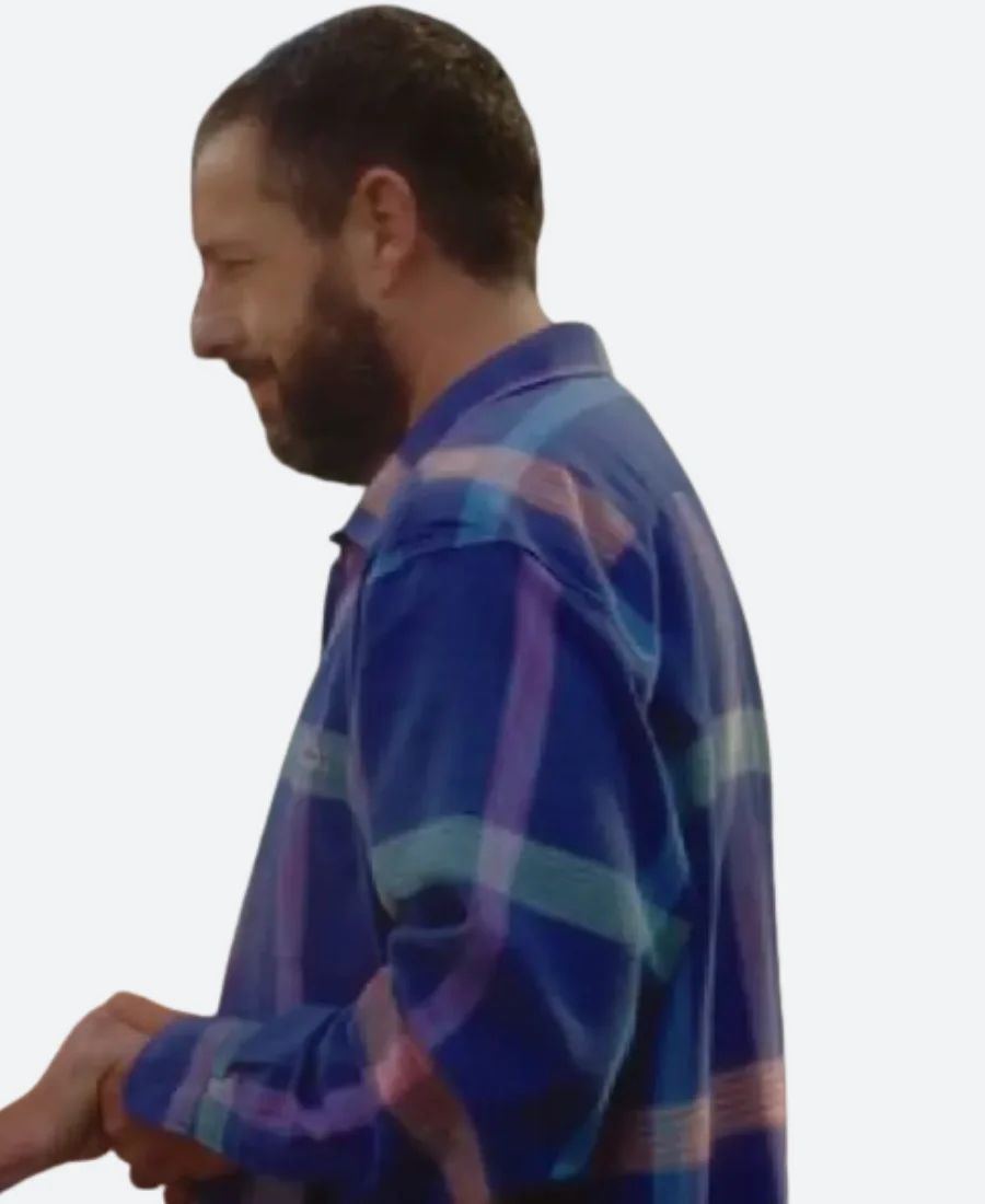 Happy Gilmore 2 Adam Sandler Blue Plaid Shirt Back Image