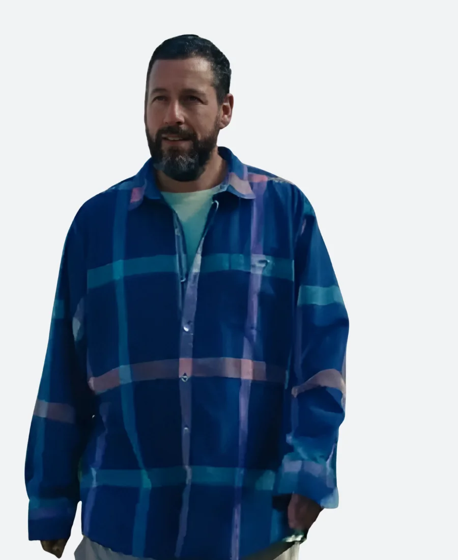 Happy Gilmore 2 Adam Sandler Blue Plaid Shirt Back Image