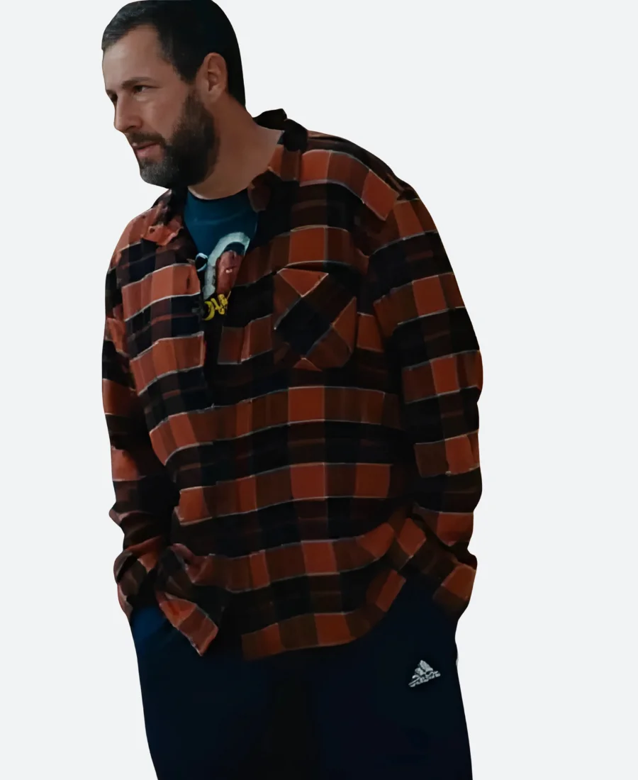 Happy Gilmore 2 Adam Sandler Orange Plaid Shirt Front Image