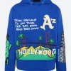 Homme Femme Cali to NYC Hoodie Blue Front Image