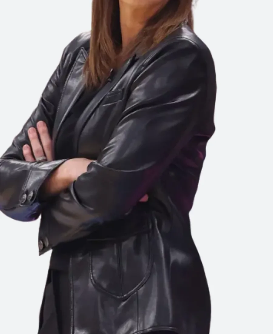 Indiana Fever Coach Stephanie White Leather Jacket Front Image