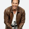 Interstellar Cooper Leather Jacket Front Image