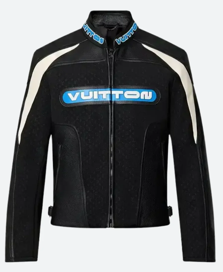 Jalen Hurts Vuitton Biker Leather Jacket back Zoom Image