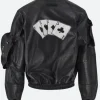 Kendrick Lamar Cards Leather Jacket Back Image